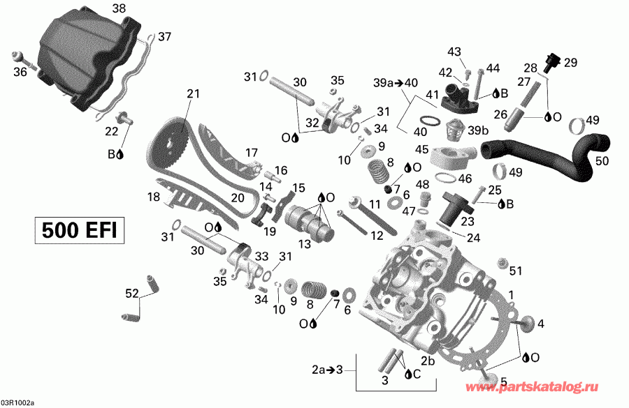   Outlander Max 500 EFI Ltd, 2010 - Cylinder Head, Front