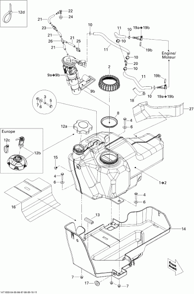  BRP Outlander Max 500 EFI Ltd, 2010  - Fuel System 500 Efi