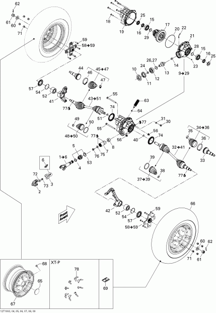 ������������  Outlander Max 800R EFI, 2010 ������ - Drive System, Front