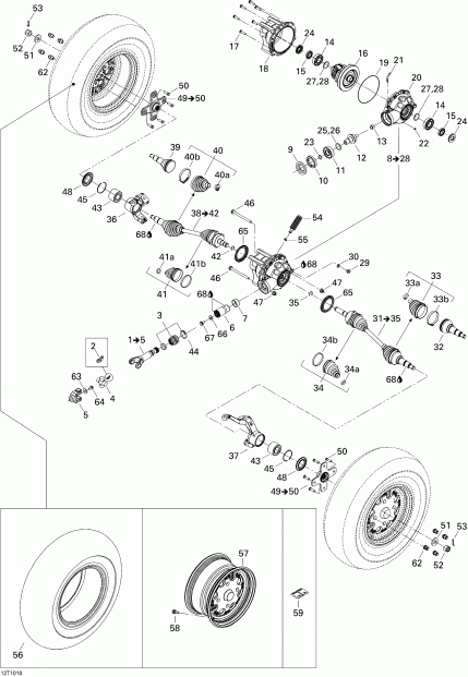 ATV  Renegade 500 EFI, 2010  - Drive System, Front 500 Efi