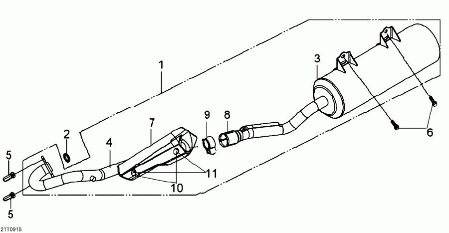 DS 250 NA, CE & INT, 2011 - Muffler