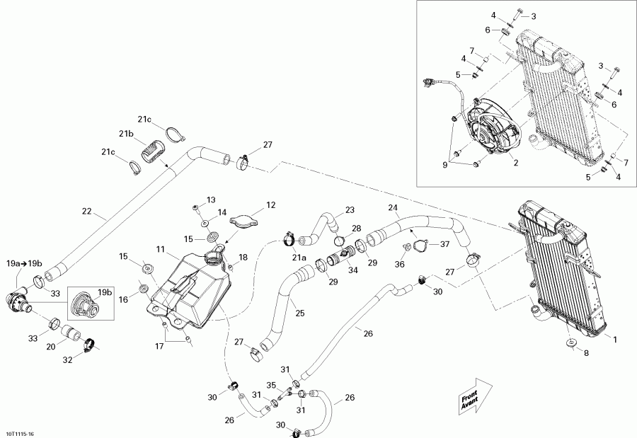    DS 450 Xxc, Xmx EFI, 2011 - Cooling System
