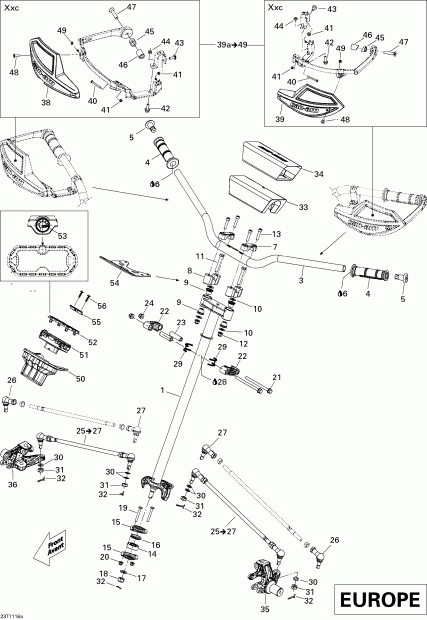 Bombardier  DS 450 Xxc, Xmx EFI, 2011 - Steering Xmx Europe