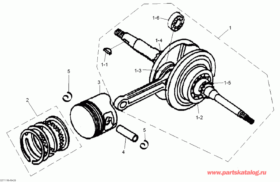  Bombardier DS 90 X, 2011  - Crankshaft And Pistons