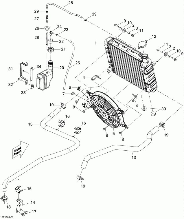 ATV BRP Outlander 400 EFI, 2011  - Cooling System