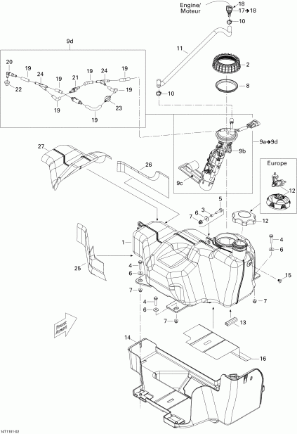  Bombardier  Outlander 400 EFI, 2011 - Fuel System