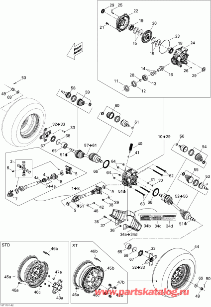   Outlander 400 EFI, 2011 - Drive System, Rear