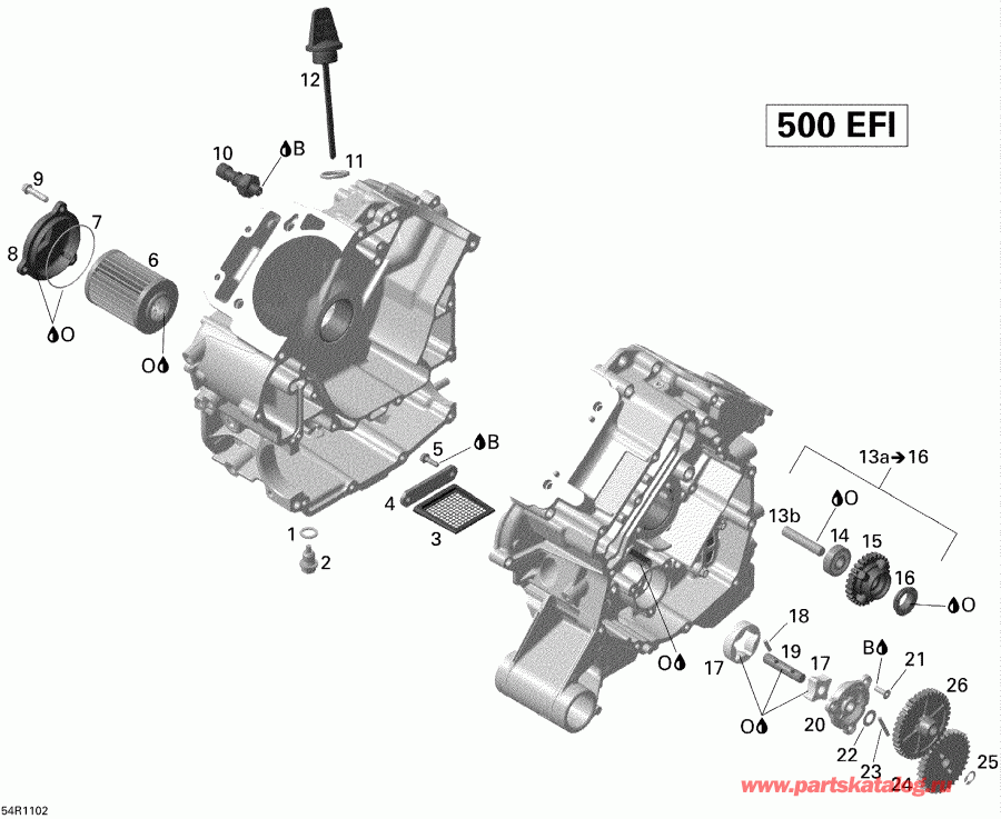 ATV Bombardier  Outlander 500 EFI, 2011 - Engine Lubrication