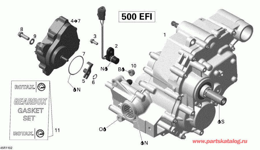    Outlander 500 EFI, 2011 - Gear Box Assy And 4x4 Actuator