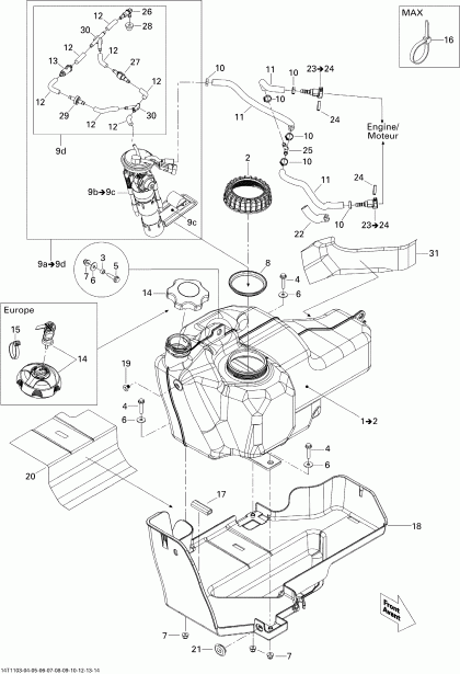 BRP ������ Outlander 500 EFI, 2011 - Fuel System