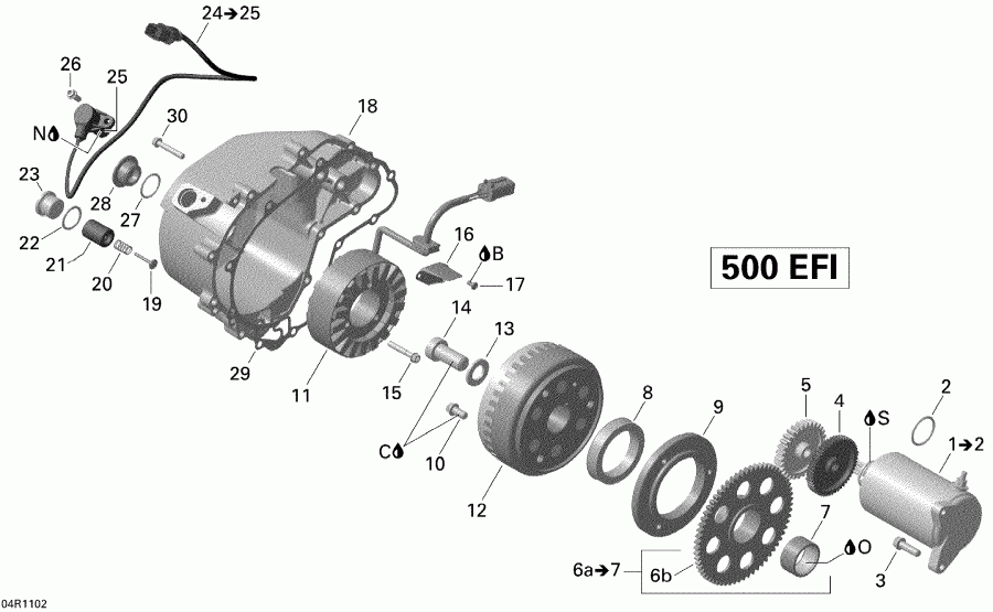 ATV   Outlander 500 EFI, 2011 - Magneto And Electric Starter Outlander