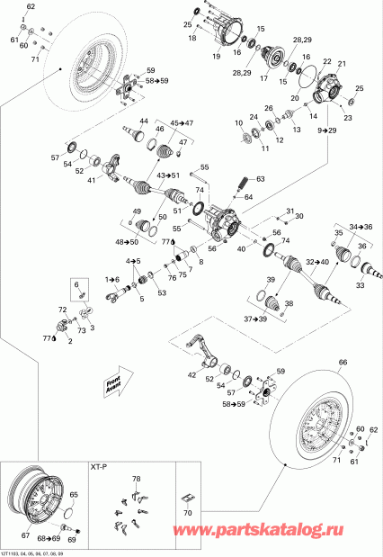ATV BRP Outlander 500 EFI, 2011 - Drive System, Front