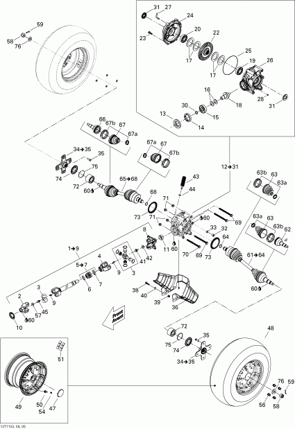 ���������� BRP Outlander 500 EFI, 2011 ������ - Drive System, Rear