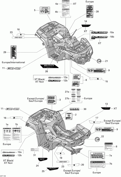   Outlander 500 EFI, 2011 - Decals