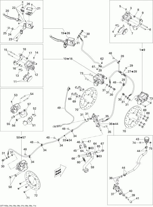    Outlander 650 EFI, 2011 - Brakes