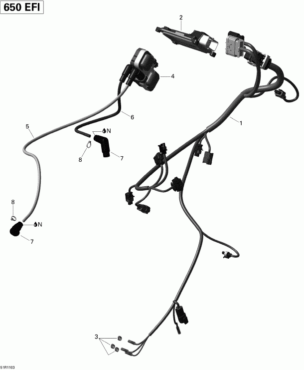  Bombardier  Outlander 650 EFI, 2011 - Engine Harness And Electronic Module