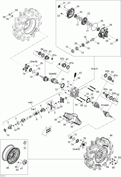    Outlander 800R EFI, XMR, 2011 - Drive System, Rear