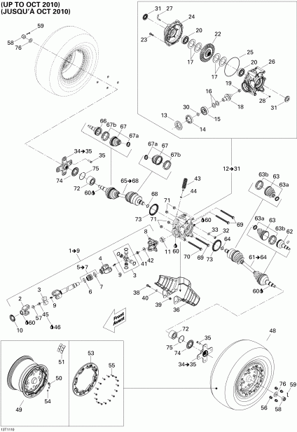  Outlander 800R EFI, XXC, 2011 - Drive System, Rear