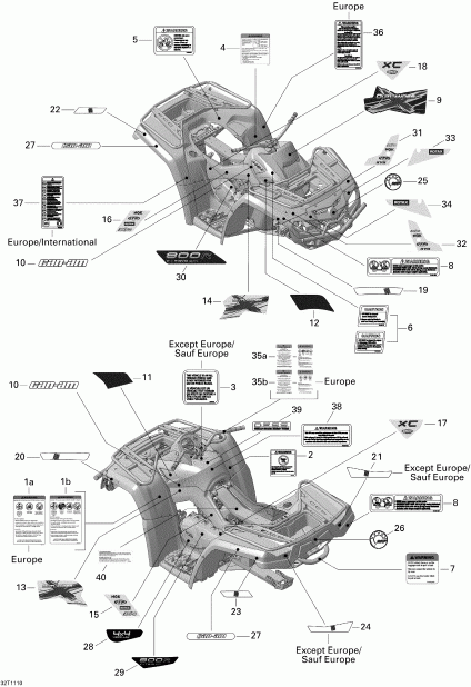 BRP Outlander 800R EFI, XXC, 2011  - Decals
