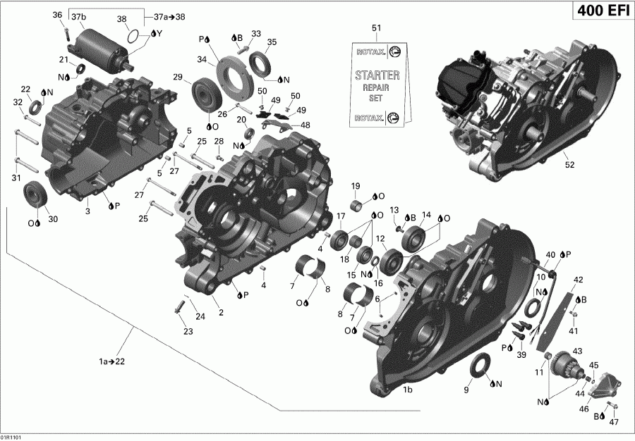 ATV Bombardier Outlander Max 400 EFI, 2011  - Crankcase