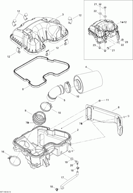 ATV  Outlander Max 500 EFI, 2011  - Air Intake Silencer