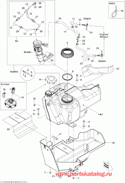 ATV BRP Outlander Max 650 EFI, 2011 - Fuel System