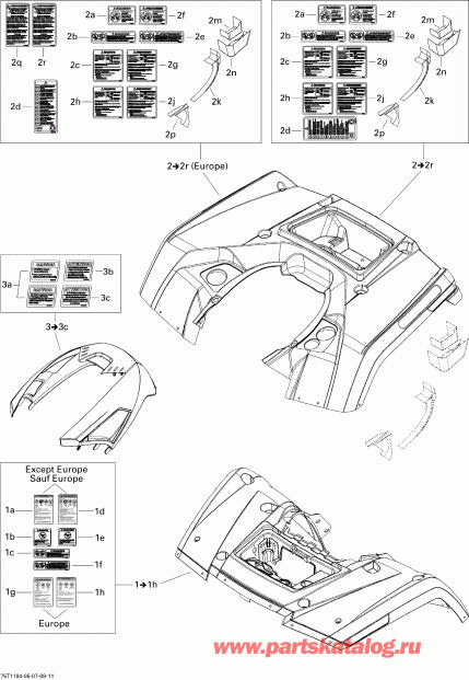  BRP Outlander Max 650 EFI, 2011 - Fender And Central Panel Kit