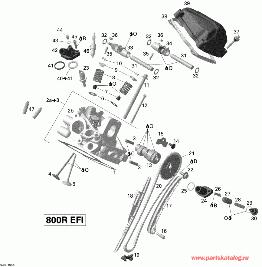 ����������  Outlander Max 800R EFI, 2011 - Cylinder Head, Rear