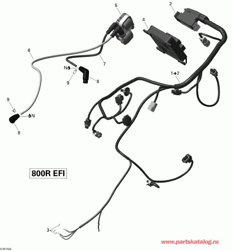 BRP Outlander Max 800R EFI, 2011  - Engine Harness And Electronic Module Outlander