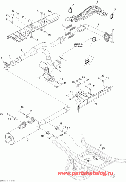  BRP Outlander Max 800R EFI Ltd, 2011 - Exhaust System