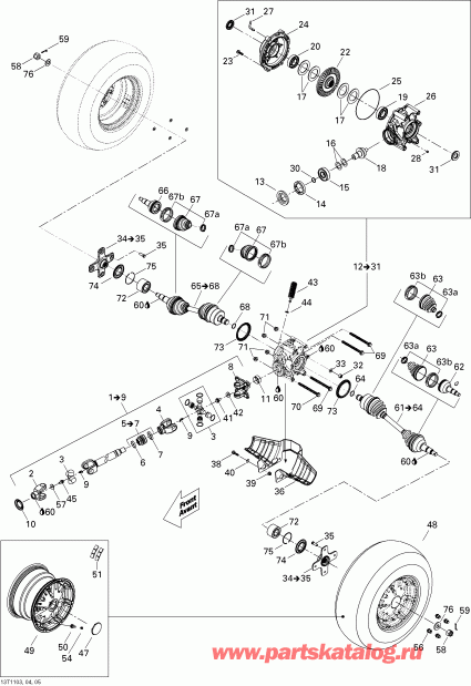 ���������� Bombardier Outlander Max 800R EFI Ltd, 2011 - Drive System, Rear