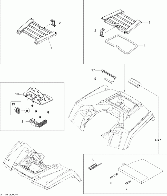 ATV  Outlander Max 800R EFI Ltd, 2011 - Front � Rear Trays