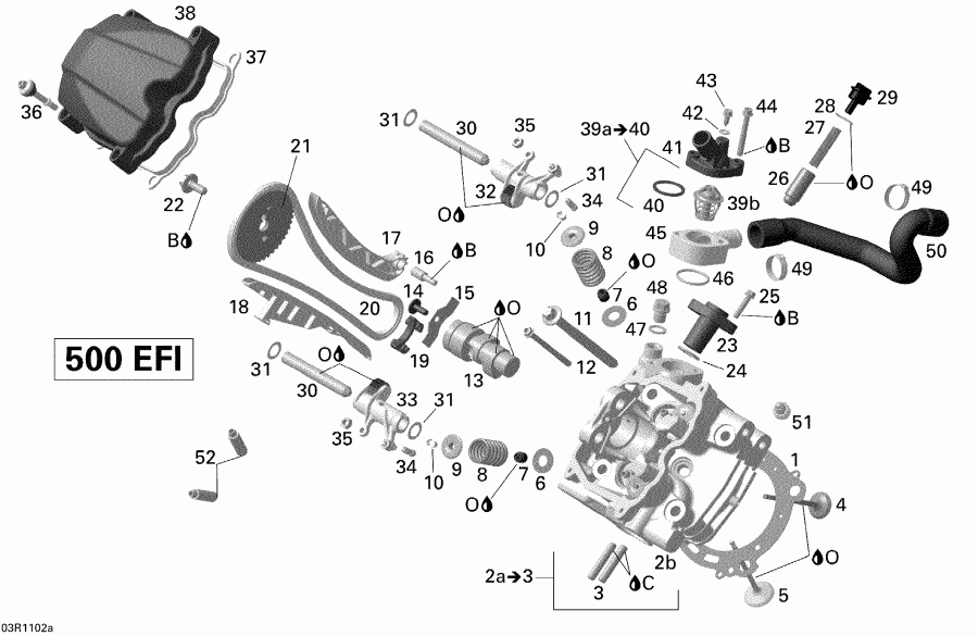  BRP  Renegade 500 EFI, 2011 - Cylinder Head, Front