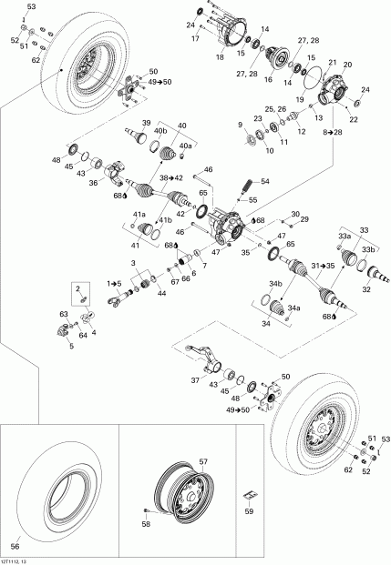  BRP Renegade 500 EFI, 2011  - Drive System, Front