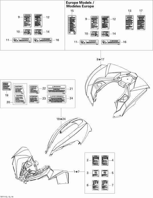 ���������� BRP Renegade 500 EFI, 2011 - Fender And Central Panel Kit