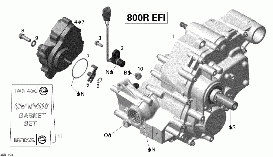  BRP  Renegade 800R EFI, 2011 - Gear Box Assy And 4x4 Actuator