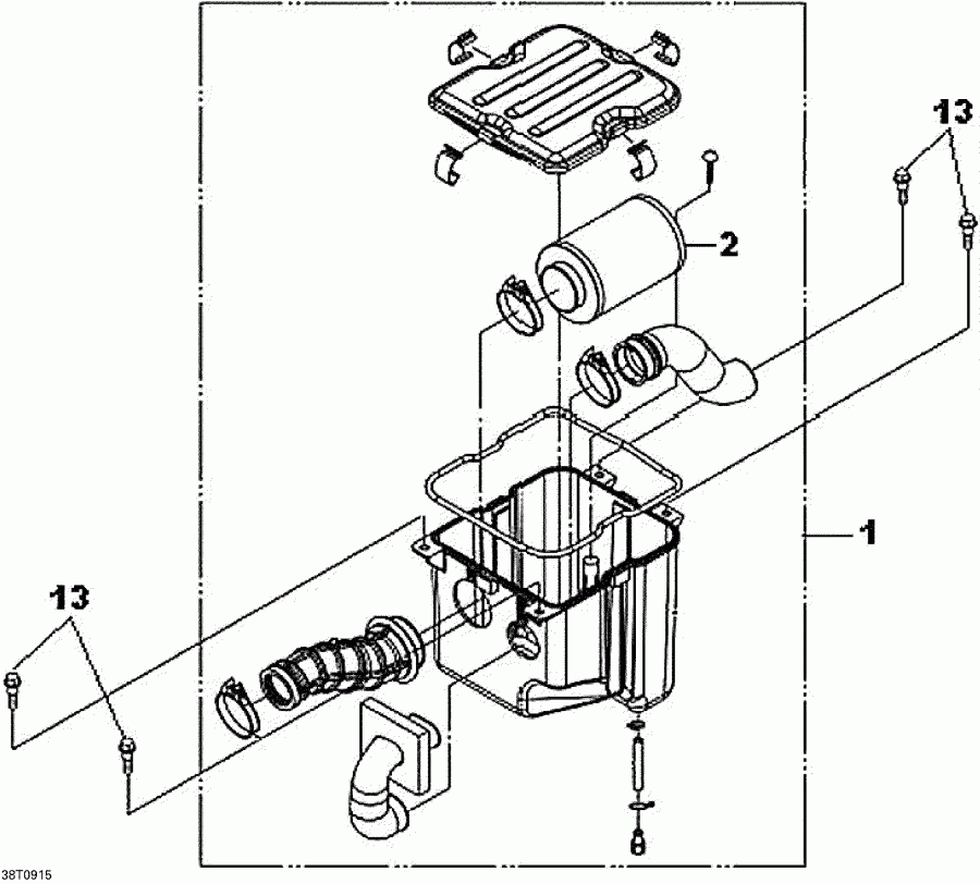 Bombardier DS 250 NA, CE & INT, 2012 - Air Cleaner
