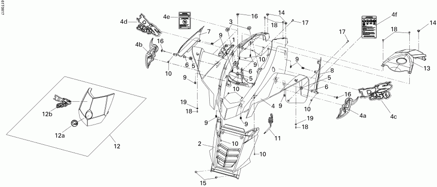  BRP DS 250 NA, CE & INT, 2012  - Front Fender