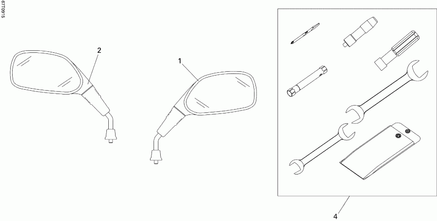  BRP  DS 250 NA, CE & INT, 2012 - Mirrors   