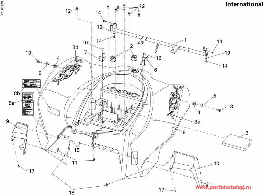 ����������  DS 250 NA, CE & INT, 2012 - Rear Fender International