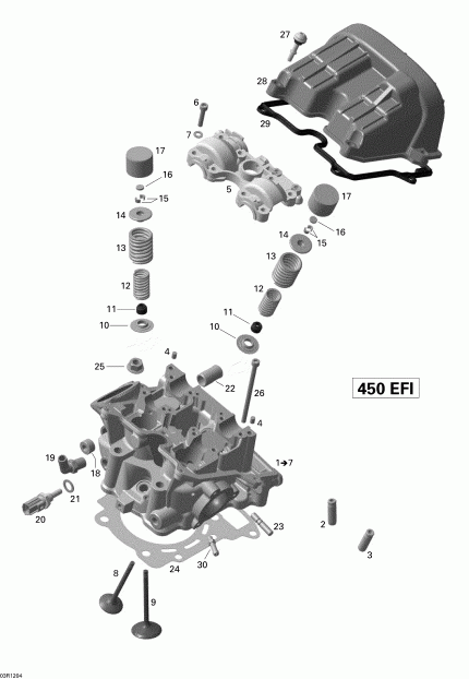 ���������� Bombardier ����������� DS 450EFI STD, 2012 - Cylinder Head