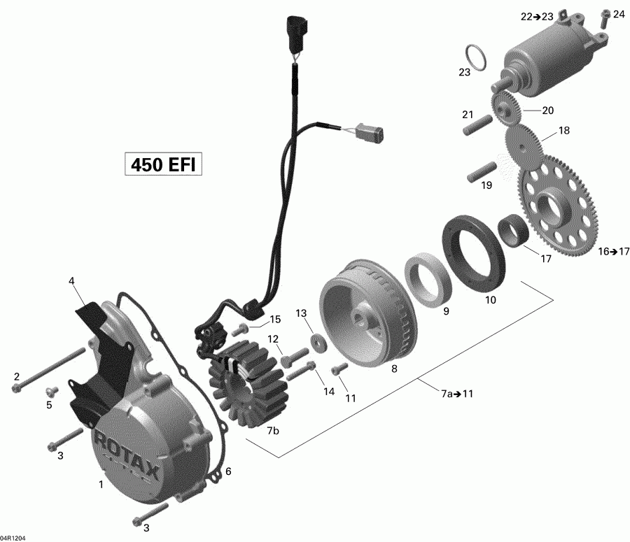 ATV BRP  DS 450EFI STD, 2012 - Magneto And Electric Starter
