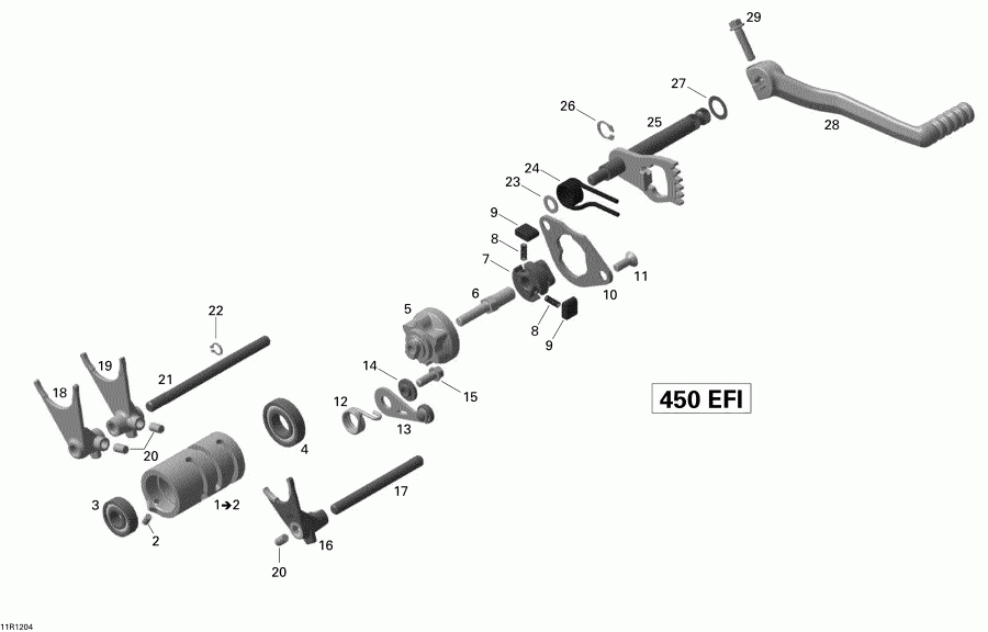   DS 450EFI STD, 2012  - Shifting