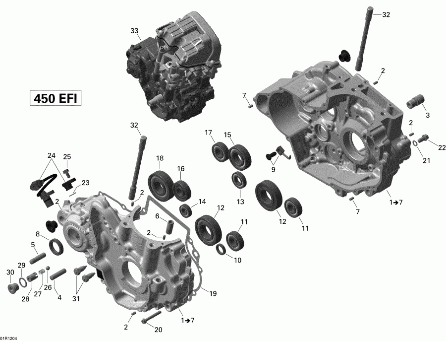 DS 450EFI Xxc & Xmx, 2012  - Crankcase