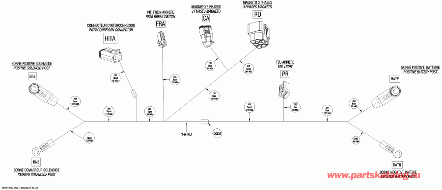 ATV Bombardier ����������� DS 450EFI Xxc & Xmx, 2012 - Main ���� �������� Rear Section