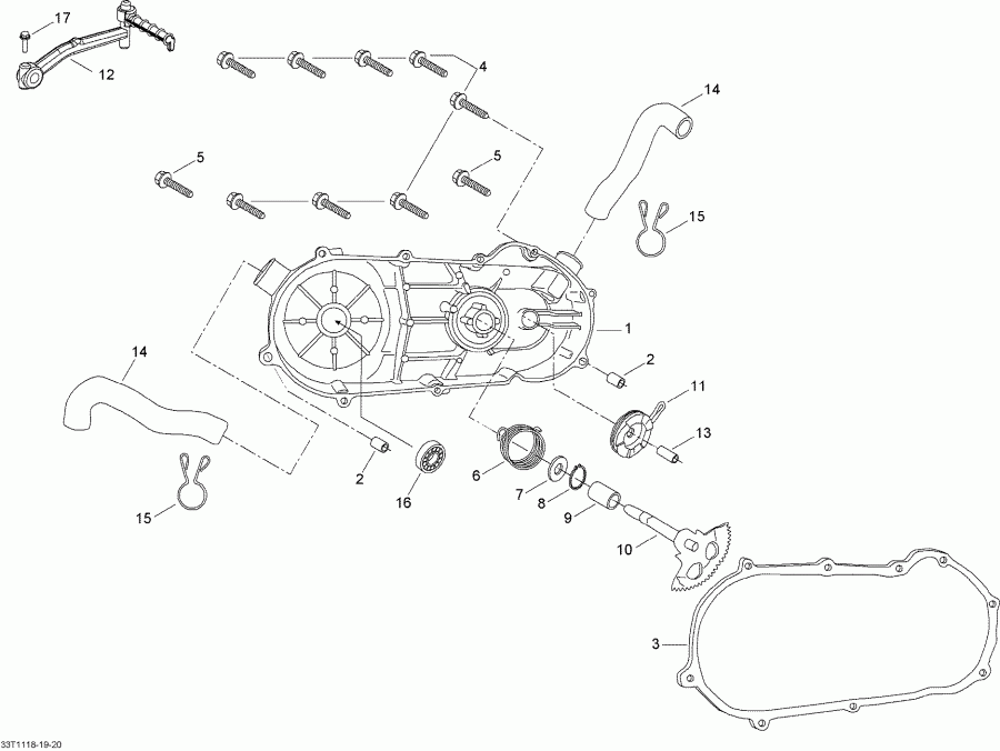  BRP DS 90, 2012 - Cvt Cover And Kick Stater