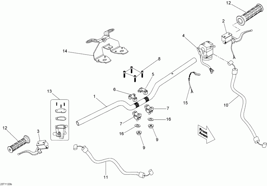 ATV BRP DS 90 X, 2012 - Handlebar