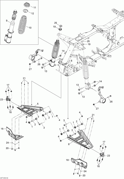 ATV BRP Outlander 500EFI STD & XT, 2012  - Front Suspension