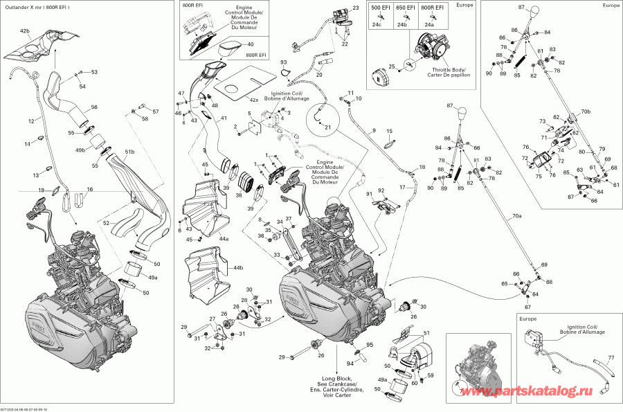 ATV BRP  Outlander 650EFI STD & XT, 2012 - 