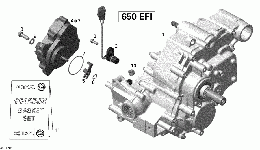 ATV Bombardier Outlander 650EFI STD & XT, 2012 - Gear Box Assy And 4x4 Actuator